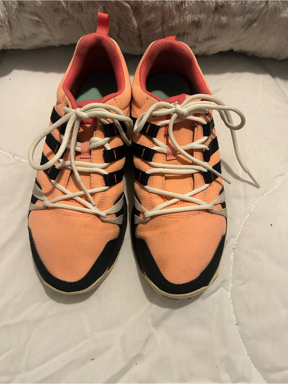 Women's Peach Lace-Up Athletic Sneakers